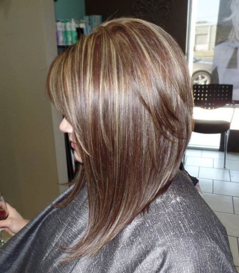 Long Layered Bob With Highlights Swing Bob Haircut, Bob Lung, A Line Hair, Aline Bob, A Line Haircut, Inverted Long Bob, A Line Bob, Line Bob Haircut, A Line Bobs