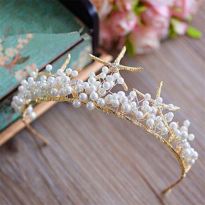 Mermaid Starfish Headband Hair Band Wedding Bridal Crown Tiara Jewelry Headpiece Mermaid Tiara Wedding, Tiara Jewelry, Sea Shell Crowns, Wired Bracelet, Mermaid Tiara Diy Seashell Crown, Mermaid Flower Crown, Sea Shell Wedding Crown, Jewelry Headpiece, Mermaid Headpiece