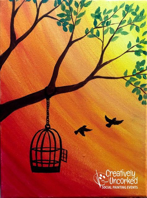 Simple And Beautiful Painting, Colourful Canvas Art, Colourful Tree Painting, Easy Drawings Nature, Watercolor Paintings Easy For Beginners, Cute Easy Paintings On Canvas Simple Art Ideas, Basic Painting Ideas, Watercolor Paintings For Kids, Nature Painting Easy