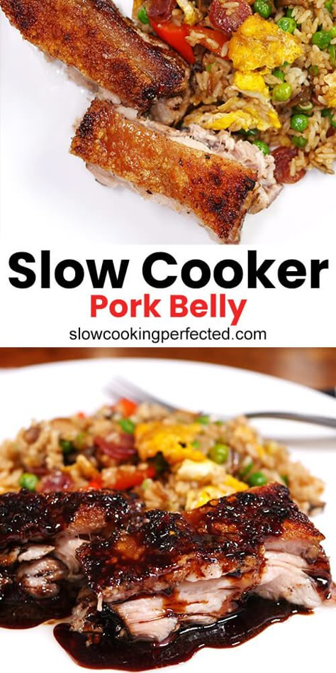 Slow Cooker Pork Belly, Soy Glaze, Slow Cooker Recipes Pork, Pork Belly Slices, Slow Cooked Pork, Pork Belly Recipes, How To Cook Pork, Crockpot Pork, Slices Recipes