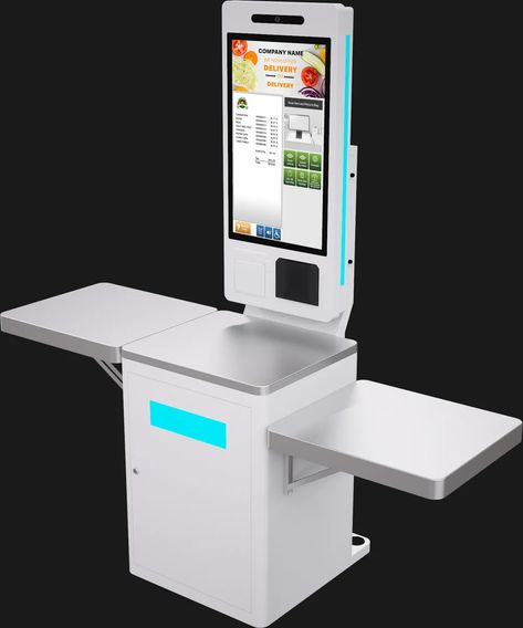 32” Shopify® Self Checkout Kiosk Pro Series for Retailers - Eflyn Self Checkout Kiosk, Self Ordering Kiosk Design, Digital Kiosk Design, Self Service Kiosk, Phone Kiosk, Mall Ideas, Ipad Kiosk, Roblox Studio, Interactive Kiosk