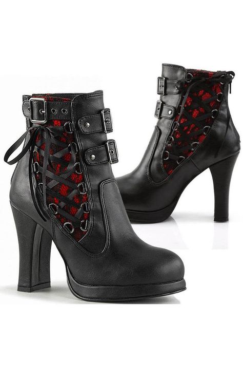 Demonia Boots, Hak Tinggi, Gothic Boots, Goth Shoes, Demonia Shoes, Closet Tour, Gothic Shoes, Dr Shoes, Red Boots