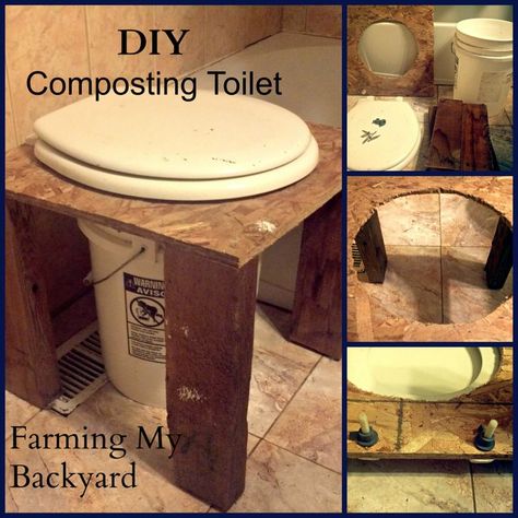 Getting off the grid and save on utilities and soil replenishment. Easy to build composting toilet. Diy Composting Toilet, Outhouse Bathroom, Compost Toilet, Prepper Ideas, Off The Grid Living, Composting Toilets, Eco Village, Outdoor Toilet, Diy Toilet