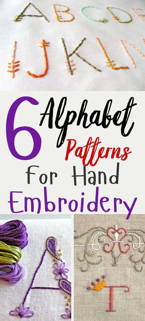 6 Alphabet Patterns For Hand Embroidery – Needle Work Patchwork, How To Embroider Monogram By Hand, Free Embroidery Flower Patterns, How To Design Embroidery Patterns, Cross Stiches Ideas Modern Pattern Free, Gift Embroidery Ideas, Crochet Embroidery Designs, Embroidery Stitches Letters, Spring Embroidery Ideas