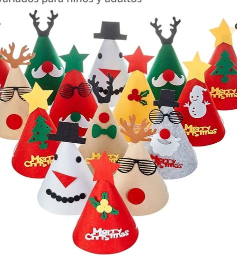 Diy Christmas Hats, Xmas Dinner Party, Funny Christmas Hats, Christmas Party Hats, Christmas Photo Props, Christmas Props, Christmas Cracker, Christmas Crafts For Kids To Make, Holiday Hats