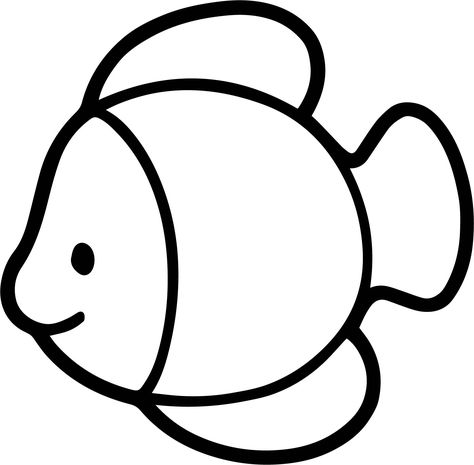 Coloring Outlines For Kids, Easy Drawing Fish, Cute Fish Drawing Easy, Fish Cute Drawing, Fish Drawings Easy, How To Draw A Fish, Cute Coloring Pages Easy, Fish Activities For Preschool, Fish To Draw