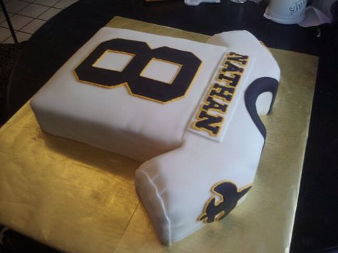 Saints Jersey Treats And Sweets, Jersey Cake, Grooms Cake, New Orleans Saints, Cake Ideas, New Orleans, First Birthdays, Party Ideas, Birthday Cake