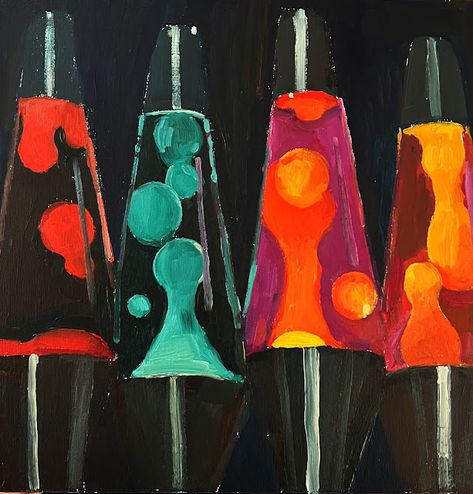 Weird Simple Paintings, Flat Color Painting, A Painting A Day, Oil Pastel Reference Photos, Arts And Crafts Painting, Self Actualization Art, Oil Pastel Art On Canvas, Funky Oil Pastel Art, Cool Painting Ideas Aesthetic