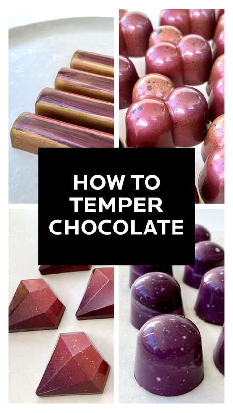 Diy Filled Chocolates, Diy Chocolates In Molds, Making Chocolates In Molds, Molded Chocolate Candy Recipe, Molding Chocolate Recipe, Temper Chocolate How To, Chocolate Making Process, Molded Chocolate Candy, Fillings For Chocolate Molds