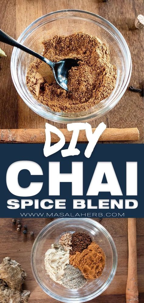 Chai Spice Recipe, Chai Spice Blend, Chai Spice Mix, Masala Chai Tea, Chai Tea Recipe, Indian Recipes Authentic, Spice Blends Recipes, Spice Mix Recipes, Homemade Spice Blends