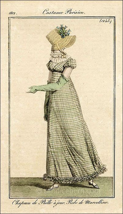 Early 1800s Fashion, 1810s Dress, 1820s Dress, Regency Fashion Women, Green Gingham Dress, Walking Dress, Steampunk Festival, Regency Gown, Regency Era Fashion