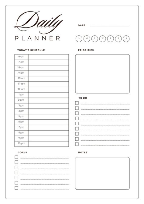 Daily Planner Design, Daily Planner Printables Free, To Do Planner, Mom Planner, To Do Lists Printable, Small Business Planner, Daily Planner Pages, Printables Free, Cute Planner