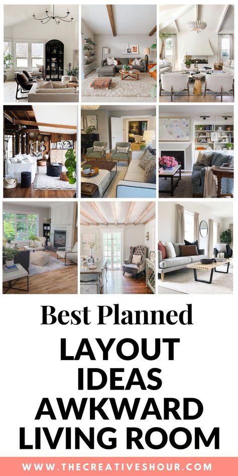 Whether you have a spacious living room or a compact one, these awkward living room layout ideas will transform your space into a cozy haven. Explore clever arrangements for your couch, sectional, and TV, and find inspiration for blending large and small living areas seamlessly. Living Set Up Ideas Layout, Living Room With One Wall Layout, Two Facing Sofas Living Room, Mid Size Living Room Ideas, Sectional In Front Of Window Layout, Narrow Lounge Room Layout, Wide And Short Living Room Layout, Offset Living Room Layout, Arranging A Small Living Room