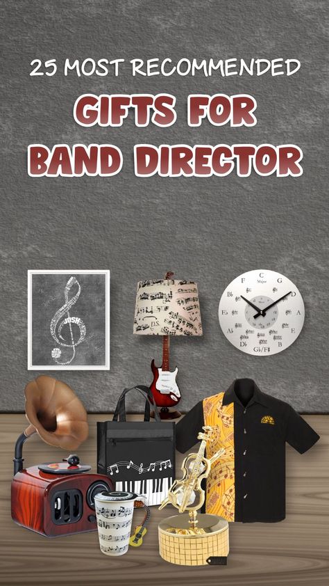 we have collected various gift ideas perfect for the band director in the following list. This list will help you find the ideal gift for the maestro that won’t disappoint. #banddirectorgifts #giftsforbanddirectors #banddirectorgiftsfromseniors #marchingbanddirectorgifts #banddirectorgiftsideas #banddirectorretirementgifts #banddirectorappreciationgifts #christmasgiftsforbanddirector #giftsforbanddirectorshighschools Band Teacher Gifts Ideas, Gifts For Band Directors, Band Director Gifts From Seniors, Marching Band Gift Ideas, Band Director Gifts, Director Gifts, Band Teacher Gifts, Marching Band Gift, Middle School Band