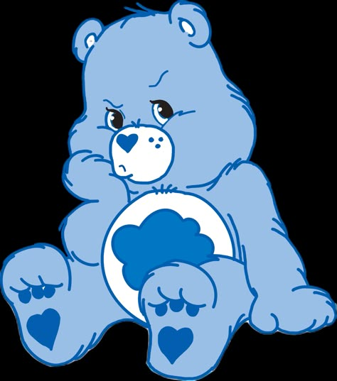 Care Bear Icon, Care Bear Drawings, Bear Cartoon Images, Blue Care Bear, Care Bears Grumpy Bear, Care Bear Stare, Pins For Bags, Care Bears Party, Grumpy Care Bear