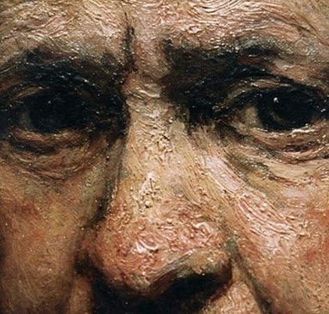 Rembrandt-Close up of one of his many self portraits, notice the texture of the paint. Rembrandt Drawings, Rembrandt Self Portrait, Rembrandt Art, Rembrandt Portrait, Rembrandt Paintings, Istoria Artei, Rembrandt Van Rijn, Tableau Art, Paul Gauguin