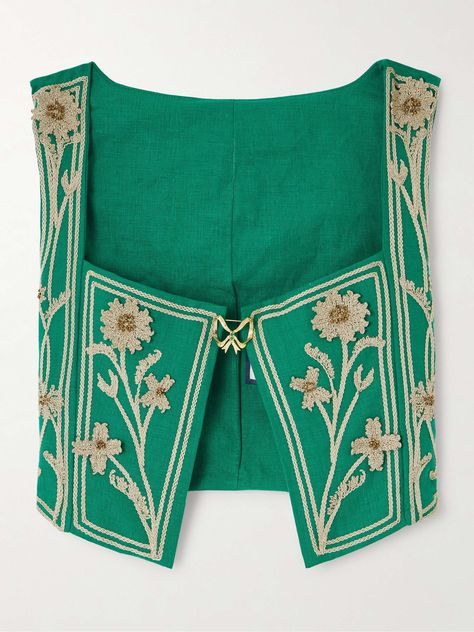 Linen Bustier, Smart Casuals, Subtle Nails, Summer 2025, Embroidered Linen, Designer Tops, Tops Online, Bustier Top, Floral Applique