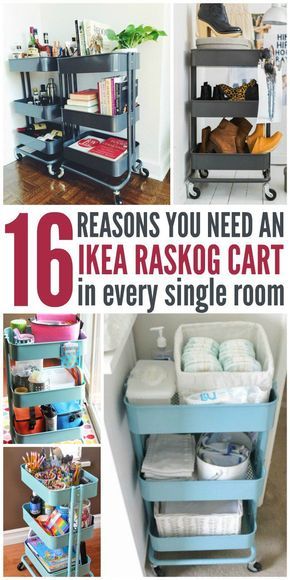 Now that I know I can use it for all my organizational needs, I;ll be getting an IKEA Raskog cart ASAP -One Crazy House Ikea Trolley, Raskog Ikea, Ikea Raskog Cart, Raskog Cart, Ikea Cart, Ikea Craft Room, Ikea Raskog, Craft Cart, Crazy House