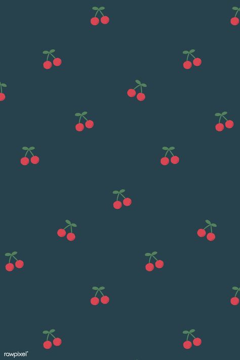 Red hand drawn cherry seamless pattern on blue social template vector | premium image by rawpixel.com / marinemynt Dark Blue Paint, Note Doodles, Social Templates, Floral Doodle, Soft Wallpaper, Vector Background Pattern, 背景 シンプル, Doodle Designs, Cute Wallpaper For Phone