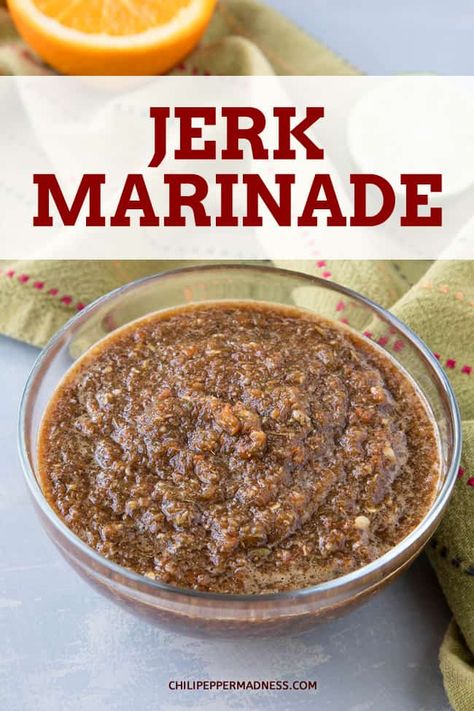 Jamaican Jerk Marinade Recipe, Jerk Chicken Marinade, Jamaican Jerk Sauce, Jerk Recipe, Jerk Marinade, Jerk Chicken Recipe, Jamaican Cuisine, Jamaican Dishes, Chicken Marinade Recipes