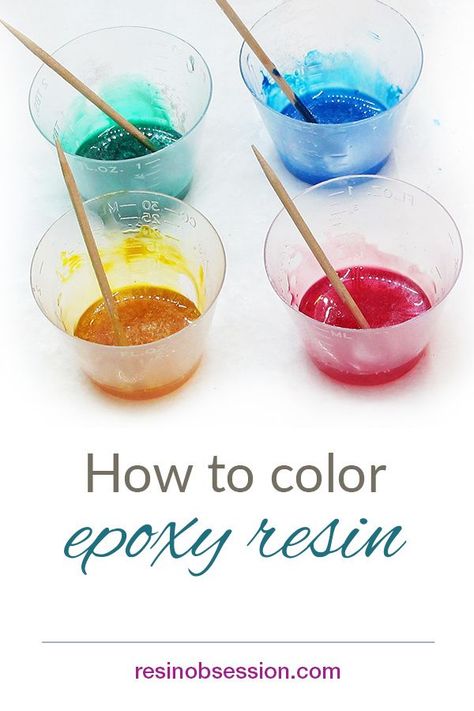 Confused about what you can and cannot use to color epoxy resin?  Learn your options and what to use when How To Mix Epoxy Resin With Color, Epoxy Resin Color Ideas, How To Color Resin, Resin Coloring Techniques, Coloring Resin, Homestead Diy, Resin Techniques, Colored Epoxy Resin, Resin Colors