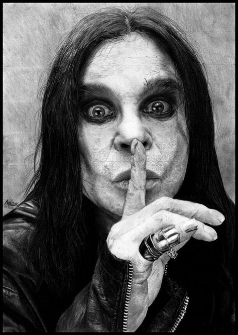 Ozzy Osbourne Black Sabbath, Pencils Drawings, Arte Zombie, No More Tears, Aesthetic People, Ozzy Osbourne, Arte Animal, Black Sabbath, Celebrity Art