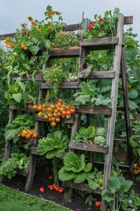 Messy Garden Aesthetic, Cottage Veggie Garden, Home Steading Ideas, Outdoor Vegetable Garden Ideas, Vegetable Garden Idea, Food Garden Ideas, Veggie Garden Design, Home Vegetable Garden Design, Produce Garden