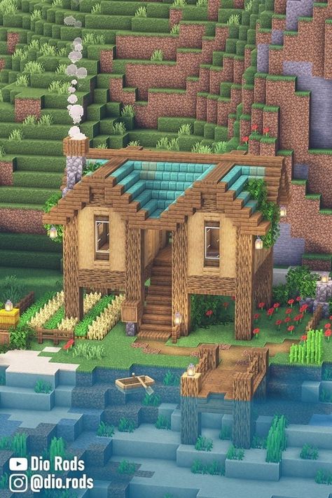 Minecraft Riverside, Minecraft Beautiful House, Minecraft Beautiful, Minecraft Modern Mansion, Forest Biome, Survival Minecraft, Minecraft Building Ideas, Minecraft Kingdom, Sejarah Asia