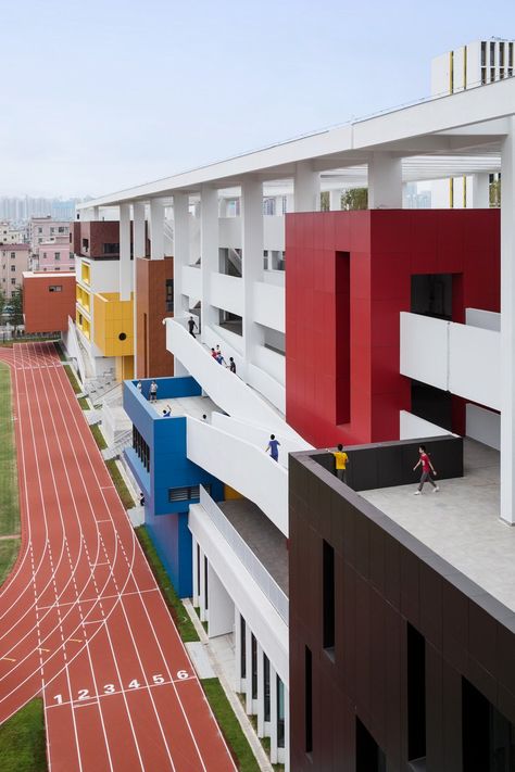 School Facade Design Ideas, School Corridor Design, Sketchbook Architecture, School Buildings, School Building Design, Lecture Theatre, Construction Area, H Design, Lego Architecture