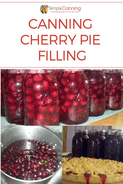 Pie Filling Canning, Cherry Pie Filling Recipes, Sweet Cherry Pie, Homemade Cherry Pies, Canning Fruit, Canning Cherry Pie Filling, Home Canning Recipes, Canning Vegetables, Canning Jam