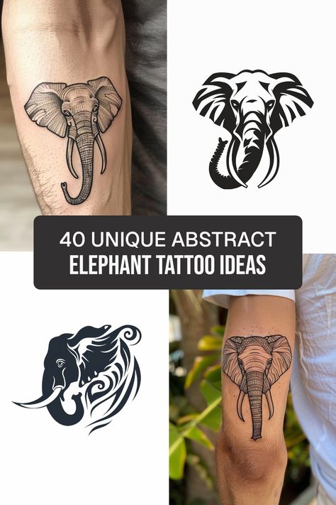 Unlock the artistry of abstract elephant tattoos that beautifully symbolize strength and wisdom. From intricate designs showcasing an elephant's face to stunning tattoo drawings, explore 40 original ideas perfect for your next ink. We've gathered diverse concepts from tasteful styles to inspiring sketches, each representing something unique. Whether you're looking for something bold on your arm or something subtle and meaningful, these abstract creations will guide your next tattoo journey! Tattoo Drawing Ideas, Elephant Head Tattoo, Elephant Tattoo Ideas, Elephant Outline, Elephant Sketch, Elephant Tattoo Design, Single Line Tattoo, Elephant Face, Elephant Tattoo