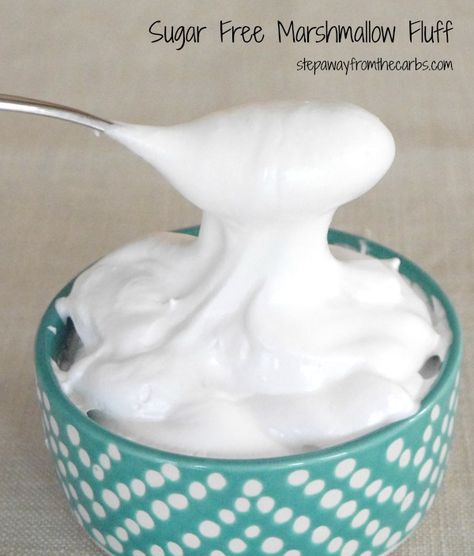 Sugar Free Marshmallow Fluff Marshmallow Fluff Recipes, Sugar Free Marshmallows, Sugar Free Honey, Dessert Restaurant, Sugar Free Baking, Sugar Free Treats, Sugar Free Sweets, Low Carb Ice Cream, Thm Desserts