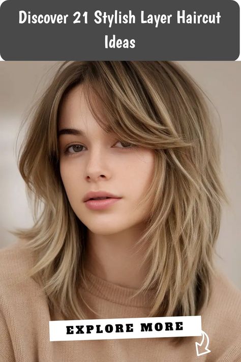 Looking to add some volume and movement to your hair? Discover the versatility of layer haircuts! From layered bob hairstyles to layers for long hair, there's a style for every length. Get inspired with these trendy layered haircuts for medium hair and learn how layering can transform your look instantly. Whether you prefer a subtle layered hair medium style or a bold statement with dramatic layer haircut, this versatile technique will give your locks new life! Subtle Layered Hair, Layer Haircut Ideas, Trendy Layered Haircuts, Layered Hair Medium, Layers For Long Hair, Layer Haircut, Layered Haircuts For Medium Hair, Layered Bob Hairstyles, Haircuts For Medium Hair