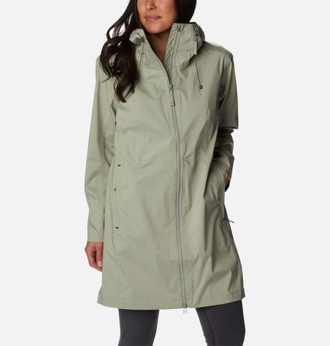 Women's Weekend Adventure™ Long Rain Shell | Columbia Sportswear Rains Long Jacket, Waterproof Clothing, Garment Care Labels, Waterproof Jacket, Shell Jacket, Columbia Sportswear, Rain Wear, Outdoor Outfit, Jacket Sale