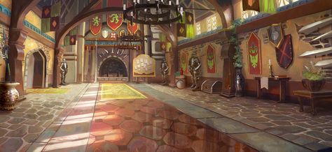 GuildHall (fatecraft) by TylerEdlinArt.deviantart.com on @deviantART Guild Hall, Adventurer's Guild, Games Design, Fantasy Places, Fantasy Art Landscapes, Animation Background, Visual Development, Environment Design, Environment Concept Art