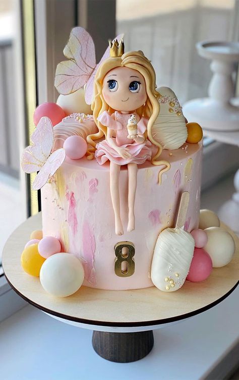 8th birthday cake Ideas | 8 year old birthday cake pictures Birthday Cake Ideas Girl, Old Cake, Cake Designs For Kids, 7th Birthday Cakes, 8th Birthday Cake, Candy Birthday Cakes, Girly Cakes, Unicorn Birthday Cake