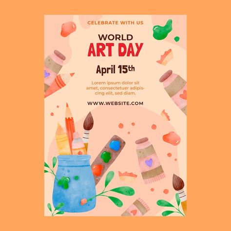 Painting Event Poster, Art Workshop Poster, Class Poster Ideas, School Event Poster, Art Picnic, Workshop Poster, Art Festival Poster, Contest Poster, World Art Day