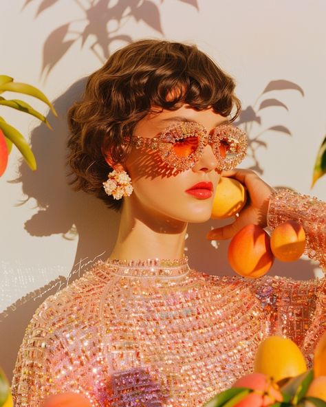 Summer Editorial Photoshoot, Mango Aesthetic, Fruit Photoshoot, Fruit Stall, Fruit Shoot, Summer Editorial, Fruit Fashion, Tropical Food, Vogue Editorial