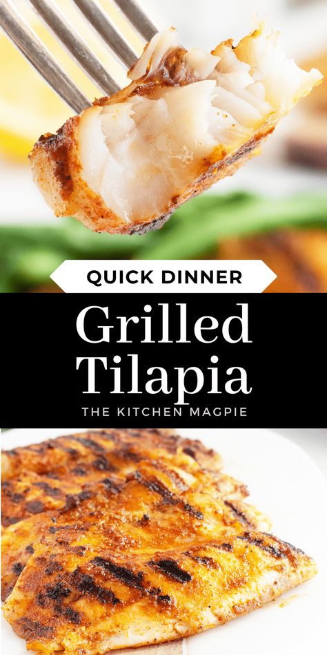 Grilled Tilapia Fish Grilled Recipes, Bbq Talipia Recipes, Marinade For Tilapia, Talipia Dinner Ideas, Talipia Grill Recipes, Fresh Tilapia, Tilapia On The Grill, Bbq Tilapia Recipes, Easy Grilled Fish Recipes