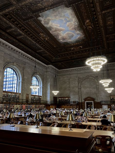 New York Public Library New York Public Library Aesthetic, Public Library Aesthetic, Nyc Public Library, Black Library, Library Aesthetic, Library Design, New York Public Library, Student Life, Public Library