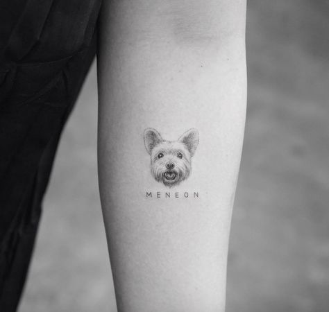 The Best Tattoo Artists to Follow on Instagram Tatoo Dog, Small Dog Tattoos, Dog Memorial Tattoos, Petit Tattoo, K Tattoo, Inner Forearm, Memorial Tattoos, Tattoo Outline, Dog Tattoo