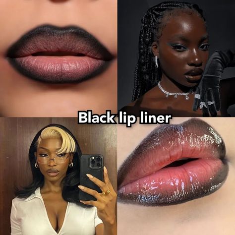 Which one do you choose?? #lipliner #redlipliner #cheerylipliner #brownlipliner #blacklipliner #pinklipliner #foryoupage #foryou Black Lip Liner With Gloss, Lip Liner With Gloss, Black Lip Liner, Makeup Idea, Black Lips, Black Liner, Dark Skin Makeup, Lip Liner, Skin Makeup