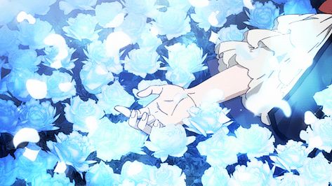 Anime Flower, Animiertes Gif, Gif Background, Vanitas No Carte, Animated Banners, Icon Gif, Cute Banners, Blue Banner, Blue Anime