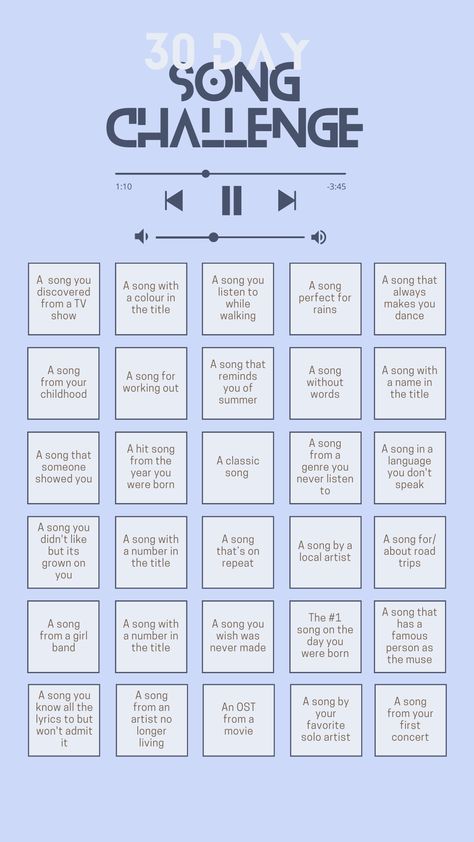 30 Day Pinterest Challenge, 10 Day Challenge Fun, 30 Days Of Music Challenge, A To Z Song Challenge, 31 Day Music Challenge, 10 Day Writing Challenge, 30 Days Challenge Ideas, Daily Song Challenge, 30 Day Challenge Song