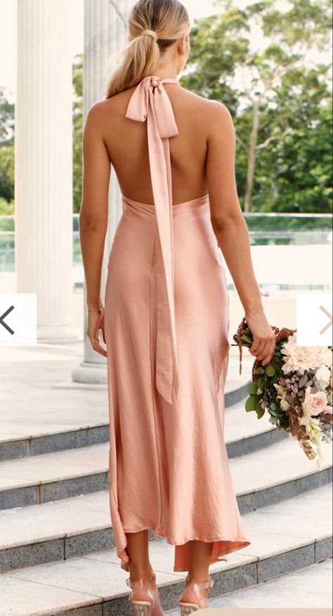 Peach Bridesmaid, Peach Bridesmaid Dresses, Dress Peach, Peach Dress, Maxi Dress Prom, Backless Maxi Dresses, Midi Dress Sleeveless, Sleeveless Maxi Dress, Types Of Dresses