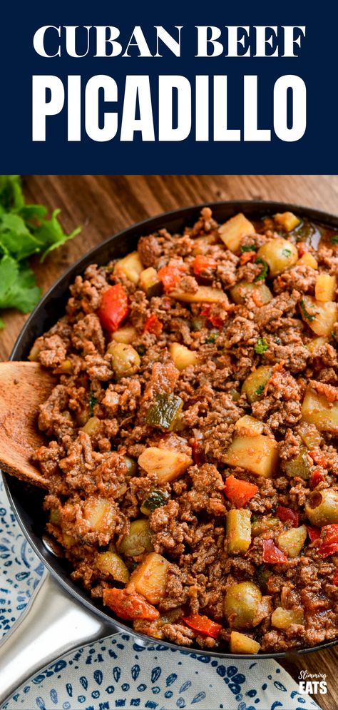 Cuban Beef, Cuban Picadillo, Beef Picadillo, Picadillo Recipe, Potatoes Vegetables, Minced Beef Recipes, Ground Beef Recipe, Cuban Dishes, Beef Ground