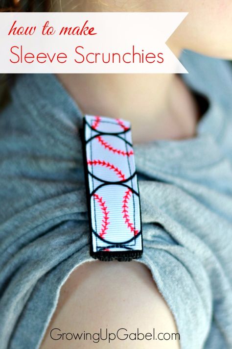 DIY Projects for the Sports Fan - Sports Themed Sleeve Scrunchies - Crafts and DIY Ideas for Men - Football, Baseball, Basketball, Soccer and Golf - Wall Art, DIY Gifts, Easy Gift Ideas, Room and Home Decor http://diyjoy.com/diy-ideas-sports-fan Sleeve Scrunchies, Softball Crafts, Baseball Crafts, Cubs Baseball, Beginner Sewing Projects Easy, Leftover Fabric, Sewing Projects For Beginners, Sewing Skills, Love Sewing