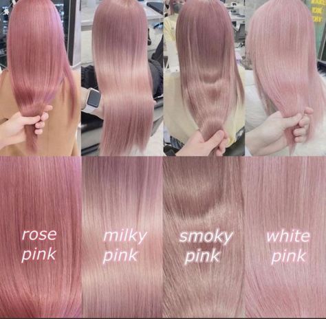 Korean Hairstyle Color Hair Dye, Best Hair Dye Colors For Blondes, Taro Hair Color, Light Dyed Hair Colors, Pink Lemonade Hair Color, Milk Tea Hair Color Pink, Very Light Pink Hair, Pink Light Hair, Light Pink Hair Ideas