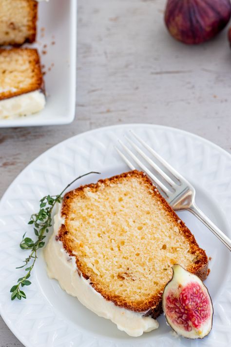 Olive oil cake & honey mascarpone frosting — Michelle Bessudo Peach Olive Oil Cake, Vanilla Olive Oil Cake, Honey Olive Oil Cake, Pumpkin Olive Oil Cake, Olive Oil Dessert, Herb Cake, Olive Oil Loaf Cake, Marscapone Frosting, Baking Night