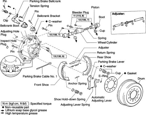 Drum Brake Diagram, Exploded Diagram, 2005 Toyota Tundra, 2003 Toyota Tacoma, Mechanic Engineering, Emergency Generator, Toyota Truck, Electrical Circuit Diagram, Hydrogen Fuel Cell